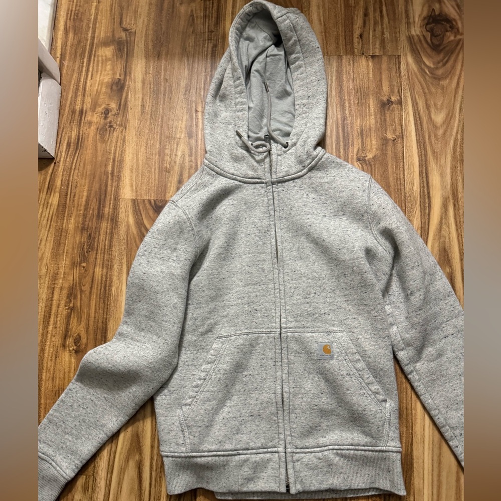 Carhartt Zip Up Sweatshirt Grey Size Small